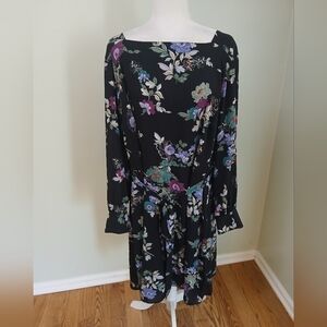 LOFT Floral Plus Size Long Sleeve Dress
